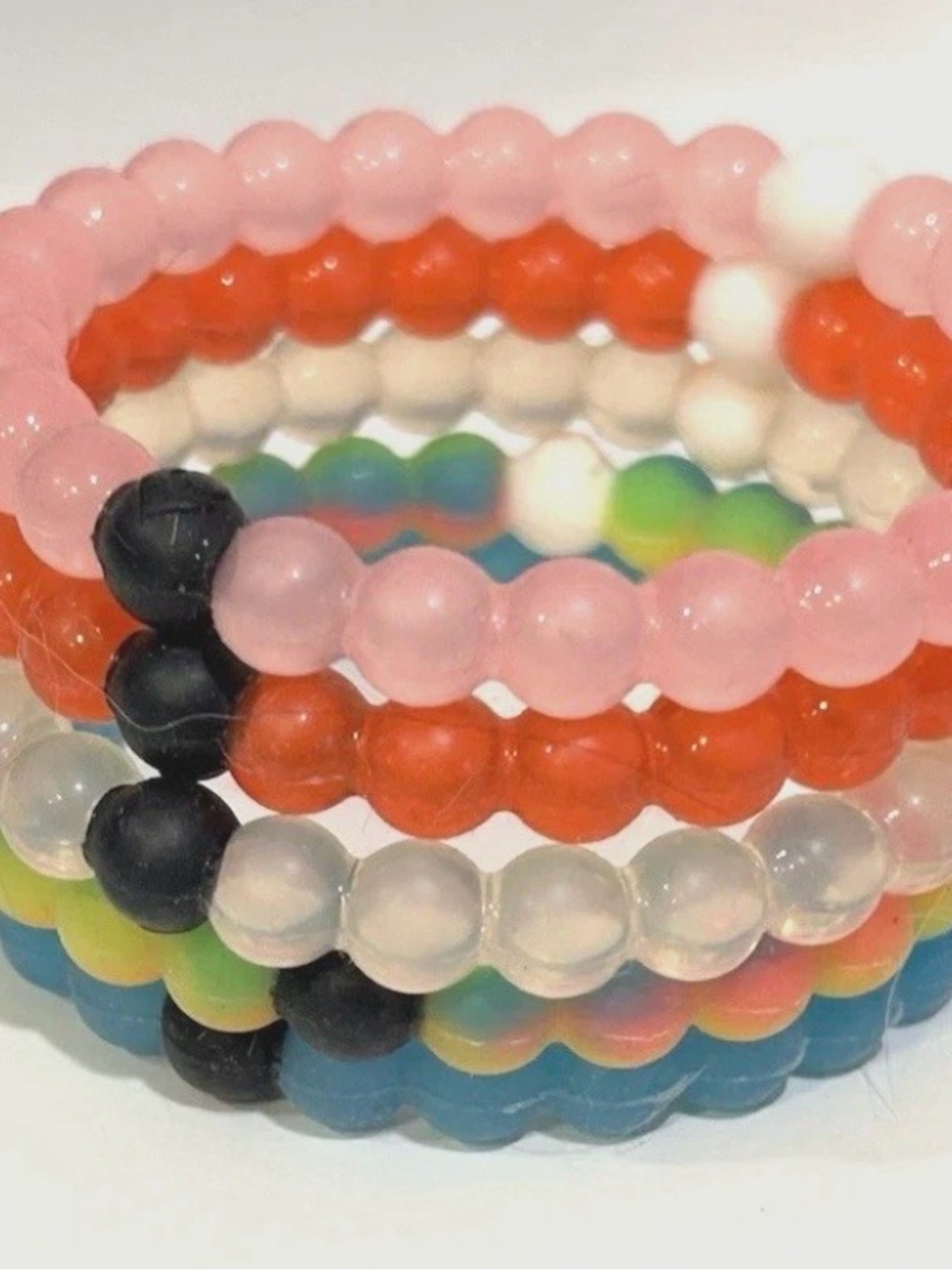 Lot of 5 Lokai Bracelets Wristbands Red Blue Pink Rainbow Clear Size Small